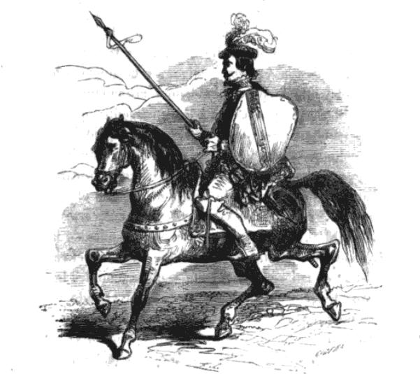 Caballero dispuesto a lancear un toro